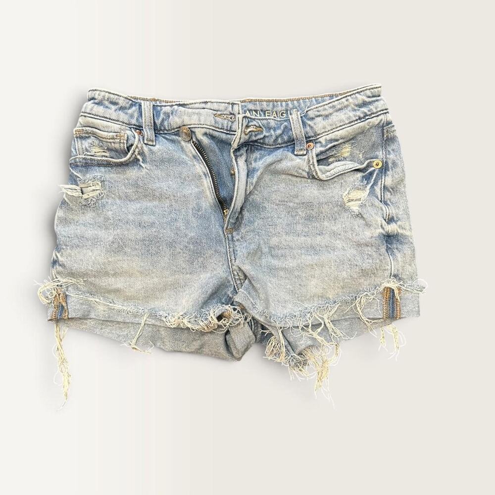 American Eagle Light-Wash Stretch Jean Shorts